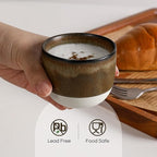 INGOFIN Ceramic Espresso Cup Set - Espresso Cup Set for Coffee and Tea, Espresso Accessories for Espresso Machine, Coffee Mug for Cafe, and Restaurant, Pack of 4, Brown, Microwave & Freezer Safe