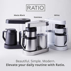 Ratio Six Series 2 Coffee Machine - Automatic Drip Coffee Maker - 1.25L/40oz - Brews 2-8 Cups - White
