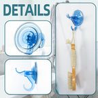 Antimbee Suction Hooks, 10 Pack Reusable Hangers, Removable Small Suction Cups for Shower, Bathroom, Glass, Door, Windows, Kitchen - Up to 11 lbs on Smooth Surface (Transparent Blue)