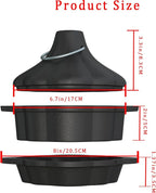 2-in-1 Wood Stove Steamer/Humidifier with Garlic Roaster & Saucepan Pot, Dual-Layer Design for Steaming, Baking, Stove Protection & Multi-Functional Cooking (1.4 Qt + Compact Size)