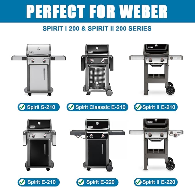 Full-Size Griddle Inserts for Weber Spirit I & II 200 Series, Nonstick Flat Top Griddle for Spirit E-210 E-220 S-210 S-220 Spirit II E-210 S-210 E-220 S-220, Griddle Replacement for Weber 7637