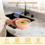 Homienly Wheat Straw Bowls, Unbreakable Cereal Bowls Microwave Safe, 8 PCS Lightweight Stackable Snack & Soup Bowls for Kitchen, Camping, Party, Dishwasher Safe Plastic Bowl Alternative (Light, 26oz)