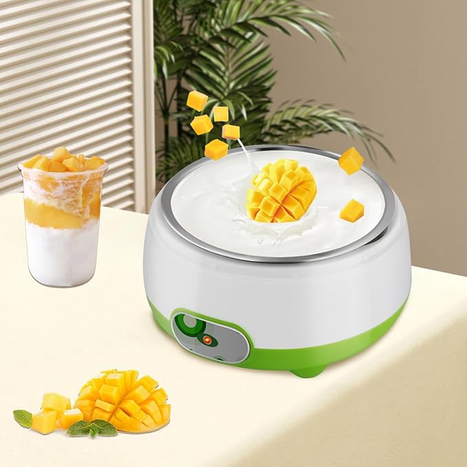 Home Yogurt Maker, 1L Fully Automatic Constant Temperature Yogurt Maker with Detachable Lining, Suitable for Families, Restaurants, and Gatherings (US Plug 110V)