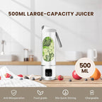 Portable Personal Electric USB Juicer，500ML Mini Blender Portable Blender For Shakes and Smoothies juice，12 Blades Great for Mixing，Compact、Convenient and Versatile (White)