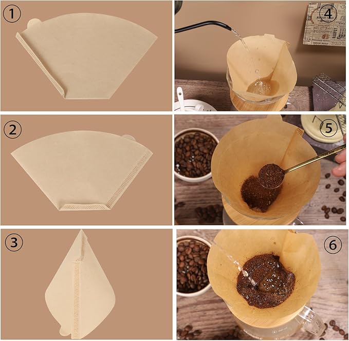 160 Count #4 Cone Coffee Filters 8-12 Cup Disposable Coffee Filters 4 Cone Paper Unbleached Natural Number 4 Filters Paper Compatible with Ninja Coffee Filter, Drip and Pour Over Coffee Maker