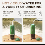 Fast self-heating Portable Electric Espresso Coffee Maker, 2 IN 1 Extraction Espresso Machine, Support Ground Coffee and NS capsule, for Travel,Car,Hiking,Climbing（Green） Rich Crema
