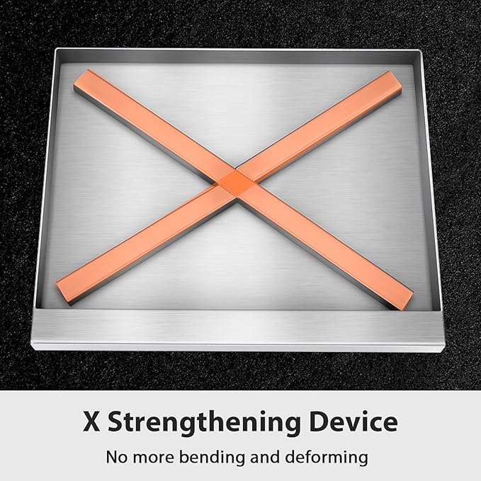 Utheer 17" x 13" Ceramic Nonstick Stainless Steel Griddle for Gas Grill, Charcoal, Oven, Stove Top Griddle, Non-Toxic, PFAS/PFOA/PTFE Free, Oven Up to 500°F, for BBQ, Camping & Kitchen, Sliver