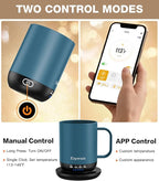 Self Heating Coffee Mug T1-16oz Fast Heating & Ultra Long-Lasting Battery Life, Heated Coffee Mug Up to 149℉ - Touch & App Controlled Coffee Mug, Birthday Gifts for Women and Men
