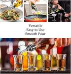 6 Pack Leak-Proof Dust Cap Wine Pourers,Stainless Steel Bottle Pourers for Alcohol, Olive Oil & Syrups- Fast, Controlled Pouring,Bar & Home Kitchen Accessories