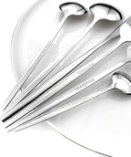 24Pcs Silver Mirror Silverware Flatware Set, 18/0 Stainless Steel Cutlery Set Utensils Kitchen Dinnerware Include Knife Fork Spoon and Teaspoon, Service for 4