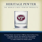 Heritage Pewter Virginia Tech Double Old Fashion | Double Rocks Glass 14 OZ for Liquor | Expertly Crafted Pewter Glass