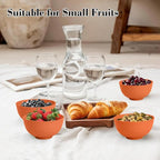 wheat straw small bowls 10oz set of 8 - Unbreakable Dessert Bowls - Mini Bowl Sets for Ice Cream,Snack and Fruits - Microwave & Dishwasher Safe Appetizer Bowls. Orange