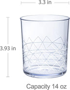 bzyoo BPA-Free Designed Dishwasher Safe 14 oz Plastic Tumbler Set which is Durable and Stackable Great For Parties, Anniversaries (6 PCS, Spidy White)