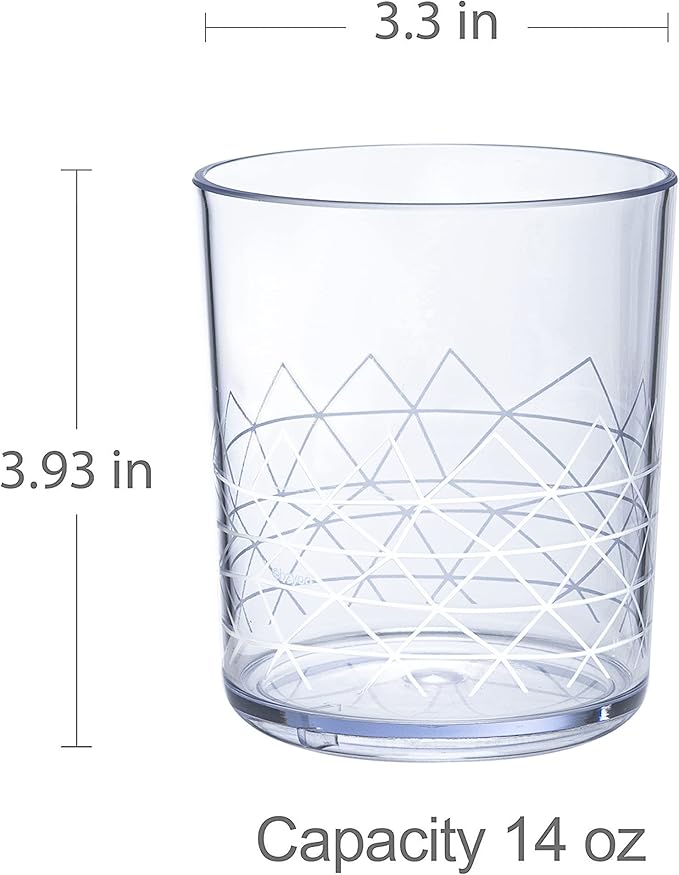 bzyoo BPA-Free Designed Dishwasher Safe 14 oz Plastic Tumbler Set which is Durable and Stackable Great For Parties, Anniversaries (6 PCS, Spidy White)