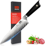 SHAN ZU Damascus Chef Knife 8 inch, 67-Layer High Carbon Steel Kitchen Knife Ultra Sharp Japanese Chef Knives, Professional Kitchen Utility Knives with G10 Ergonomic Handle/Gift Box