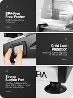 OSTBA Meat Slicer Electric Deli Food Slicer with Child Lock Protection, Removable 7.5’’ Stainless Steel Blade and Food Carriage, Adjustable Thickness Food Slicer Machine for Meat, Cheese, Bread(150W)