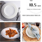 Amazon 6-Piece 10.5" White Dinner Plates Lightweight Round Plates, Simply Dessert Plate, Triple Layer Glass and Chip Resistant, for Microwave and Dishwasher Safe Scratch Resistant, Winter Frost White