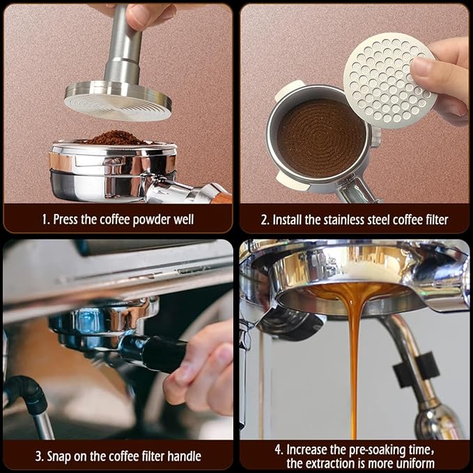 53.3mm Espresso Puck Screen-Food-Grade 316 Stainless Steel, 0.8mm Thickness, Reusable Filter for Espresso Portafilter-Compatible with Puck Screen 54mm Breville & Breville Coffee Accessories