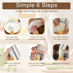 Handheld Electric Pasta Maker 5-in-1 Cordless Pasta Maker Machine Automatic Noodle Press Machine for Homemade Spaghetti, Portable Noodle Maker with Dough Cutter, Quick and Easy to Clean