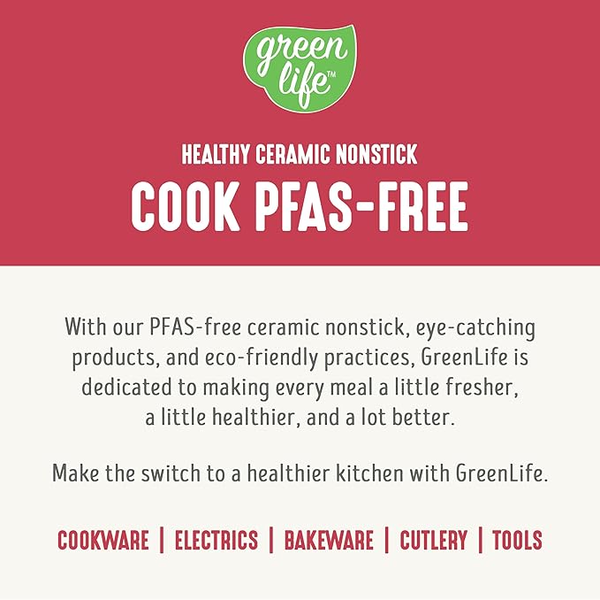 GreenLife Digital Rice Cooker, 2-Cups Uncooked/4-Cups Cooked, Removable Nonstick Ceramic PFAS-Free Pot, One-Touch Presets, Oats, Quinoa, Brown Rice, Auto Keep Warm, Fuzzy Logic Tech, 1.5 QT, Red