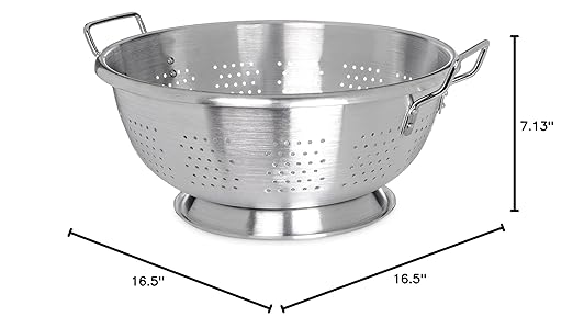 Carlisle FoodService Products 60280 Dura-Ware Standard Weight Commercial Colander, 16 Quart, Silver