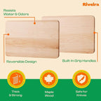 Riveira Maple Wood Cutting Board – Gourmet Maple Grandeur: 15 x 10 Wooden Cutting Board – Natural Wooden Cutting Boards For Kitchen Decorative – Innovative Juice Grooves Maple Wooden Chopping Board