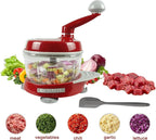 KIRKWOOD KITCHEN Multi-function Manual Food Processor Kitchen Meat Grinder Vegetable Chopper, Slicer Spinner Dicer for Fruits, Herbs, Lettuce, Salad Foods