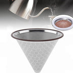 Reusable Coffee Filter, Cone Pour Over Coffee Filter Compatible with Hario V60, Chemex, Ovalware, Stainless Steel Coffee Permanent Filter, Coffee Dripper for Cuisinart Coffee Maker Filter and Brewer