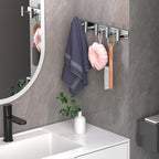 Wall Mounted Coat Rack-5 Hooks, Heavy Duty Stainless Steel Hook Rail for Towel Coat Hat Purse Bag Jacket, Towel Hooks for Entryway Bathroom Kitchen (Silvery 5 Hooks - 1 Pack)