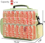 FlowFly Insulated Reusable Lunch Bag Adult Large Lunch Box for Women and Men with Adjustable Shoulder Strap,Front Zipper Pocket and Dual Large Mesh Side Pockets,Light Matcha