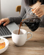 Coffee Mugs Set of 4, Stoneware 16 oz Coffee Cups for Latte, Tea, Milk, Cappuccino, Ceramic Tea Cups for Housewarming Wedding Gift, Microwave & Dishwasher Safe, Matte White