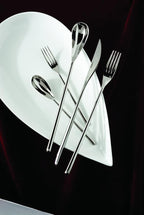 Fortessa Dragonfly 18/10 Stainless Steel Flatware 10.15-Inch Table Knife, X-Large, Set of 12