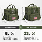 Maelstrom Tactical Lunch Box for Men, 23L Insulated Lunch Bag, Expandable Double Deck Cooler Bag, Lightweight Leakproof Tote Bag With Side Tissue Pocket, Suit For Men and Women, Army Green