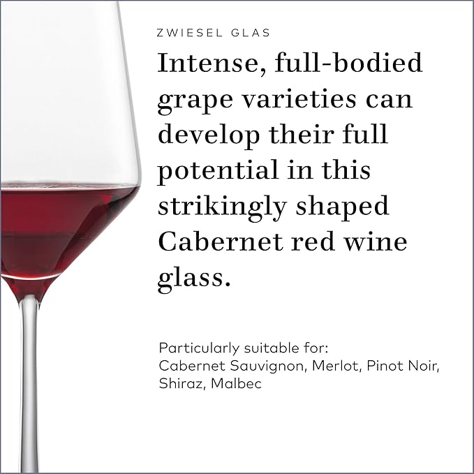 ZWIESEL GLAS Pure Cabernet Red Wine Glass (Set of 6), Graceful Wine Glasses for Red Wine, Dishwasher-Safe Tritan Crystal Glasses, Made in Germany (18 Ounce)