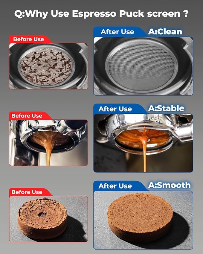 3 Pcs 51mm Espresso Puck Screen - 0.2mm Ultra Thin Espresso Puck, Stainless Steel Reusable Coffee Filter, Compatible with Espresso Machine 51mm Portafilter Basket