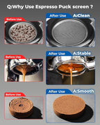 3 Pcs 51mm Espresso Puck Screen - 0.2mm Ultra Thin Espresso Puck, Stainless Steel Reusable Coffee Filter, Compatible with Espresso Machine 51mm Portafilter Basket