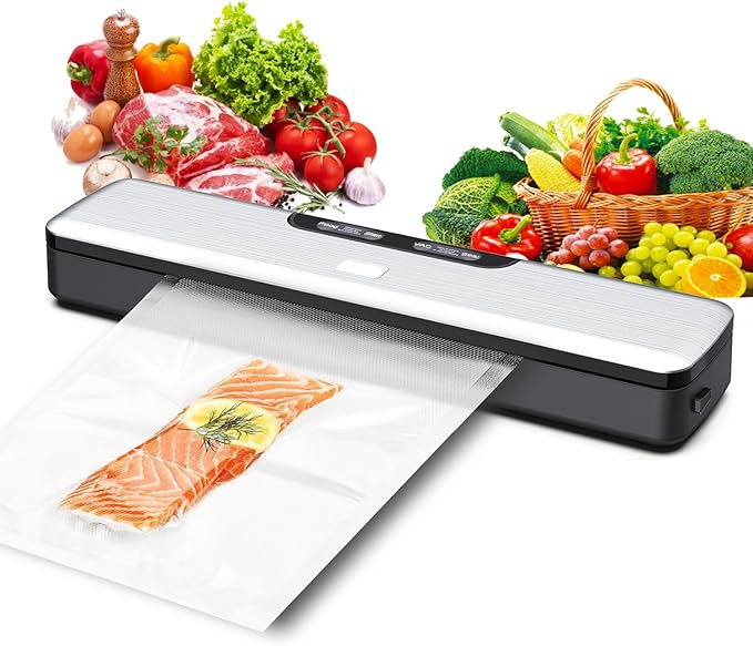 Food Vacuum Sealer Machine Compact Design 100 Times Consecutive Works 5 Food Modes Dry&Moist Multi-Functional Vacuum Sealing Saver Storage with 10 Vacuum Seal Bags