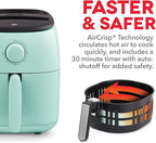 DASH Tasti-Crisp™ Express Air Fryer Oven, 2.6 Qt., Aqua – Compact Air Fryer for Healthier Food in Minutes, Ideal for Small Spaces - Auto Shut Off, Analog, 1000-Watt