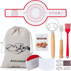 Bread Making Tools with Danish Dough Whisk Set, Sourdough Bread Scoring Tool & Baking Supplies - Bread Lame, Silicone Baking Sling, Bread Bag & More, Bread Baking Supplies