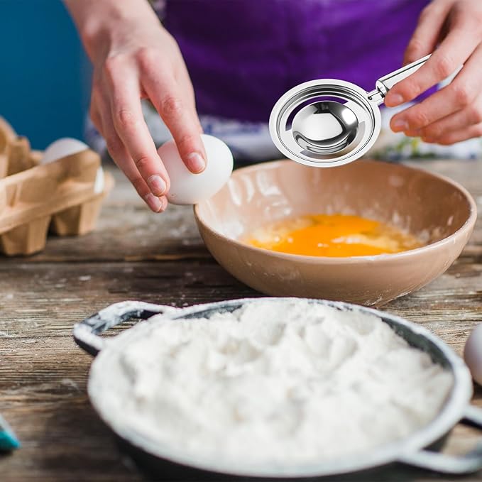 Egg Yolk Separator, Stainless Steel Egg Separator For Raw Eggs, Quick Egg White Separator Tool For Baking Cake, Kitchen Gadget