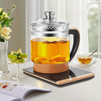 1.8 L Electric Glass Kettle Multifunctional Electric Kettles for Boiling Water,Electric Kettle Temperature Control Electric Kettle with Tea Infuse,18 Smart Menu Tea Maker,BPA-FREE&Boil-Dry Protection
