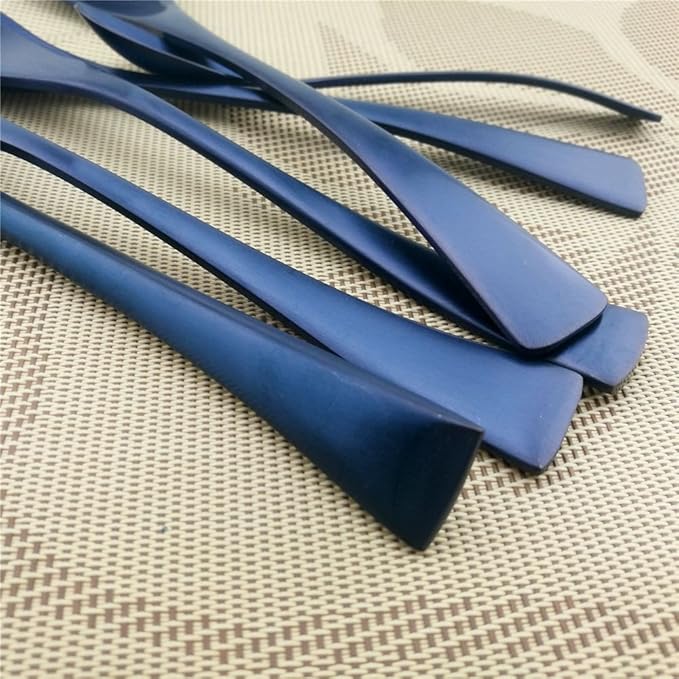 24-Piece Flatware Set,Extra Thick Heavy Duty - 18/10 Stainless Steel Cutlery Sets,High Matte Blue Finish Silverware Flatware Sets Service for 4, Use for Home,Kitchen Utensil Set