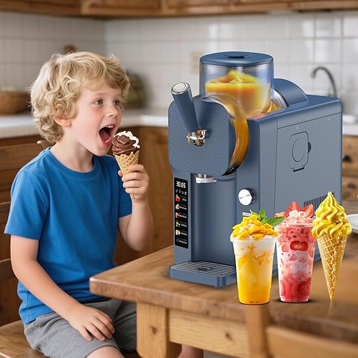 Ice Cream Maker, Slushie Machine for Home, Slushy Machine 70 oz Margarita Machine with 6 Preset Programs for Ice Cream, Frozen Yogurt or Gelato, Adjustable Thickness, Blue