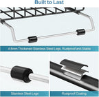 iSPECLE Expandable Small Sink Dish Drying Rack - Adjustable Capacity (13''-16.9''L) and Legs Over The Sink Dish Drainer Drying Rack for Kitchen Sink and Counter, Dish Rack with Utensil Holder, Black