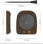 VOBAGA Imitation Wood Grain Coffee Cup Warmer & Mug Warmer for Desk, Electric Cup Beverage Warmer Plate with 3 Temperature Settings for Tea, Cocoa, Milk with Auto Shut Off After 4 Hours, for Gifts