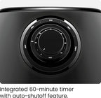 CHEFMAN Small Air Fryer Healthy Cooking, 3.6 Qt, Nonstick, User Friendly and Dual Control Temperature, w/ 60 Minute Timer & Auto Shutoff, Dishwasher Safe Basket, Matte Black, Cookbook Included