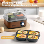 Annie & Mia Design Electric Egg Cooker, Stainless Steel 8 Egg Capacity egg boiler, 500W, Hard, Medium, Soft Boiled Egg Poacher, egg steamer, Multi-function, Knob Auto Shut-Off Function (Gold)