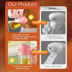 YARRAMATE 2Pcs 16oz/470ml Glass Olive Oil Sprayer for Cooking with Stickers, 2 in 1 Oil Dispenser for Kitchen Gadgets, Food Grade Premium Spray Bottle with Portion Control for Salad, BBQ (Pink&Black)