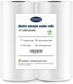 Vacuum Sealer Bags 2 Rolls 11"x50' Commercial Grade Food Saver Bags for Seal a Meal, BPA Free, Heavy Duty, Great for vac Storage, Meal Prep or Sous Vide