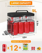 esouler Lunch Box for Women/Men Insulated Lunch Bag Large Capacity Reusable Lunch Tote Leak Proof Lunch Bags for Work Picnic, Black